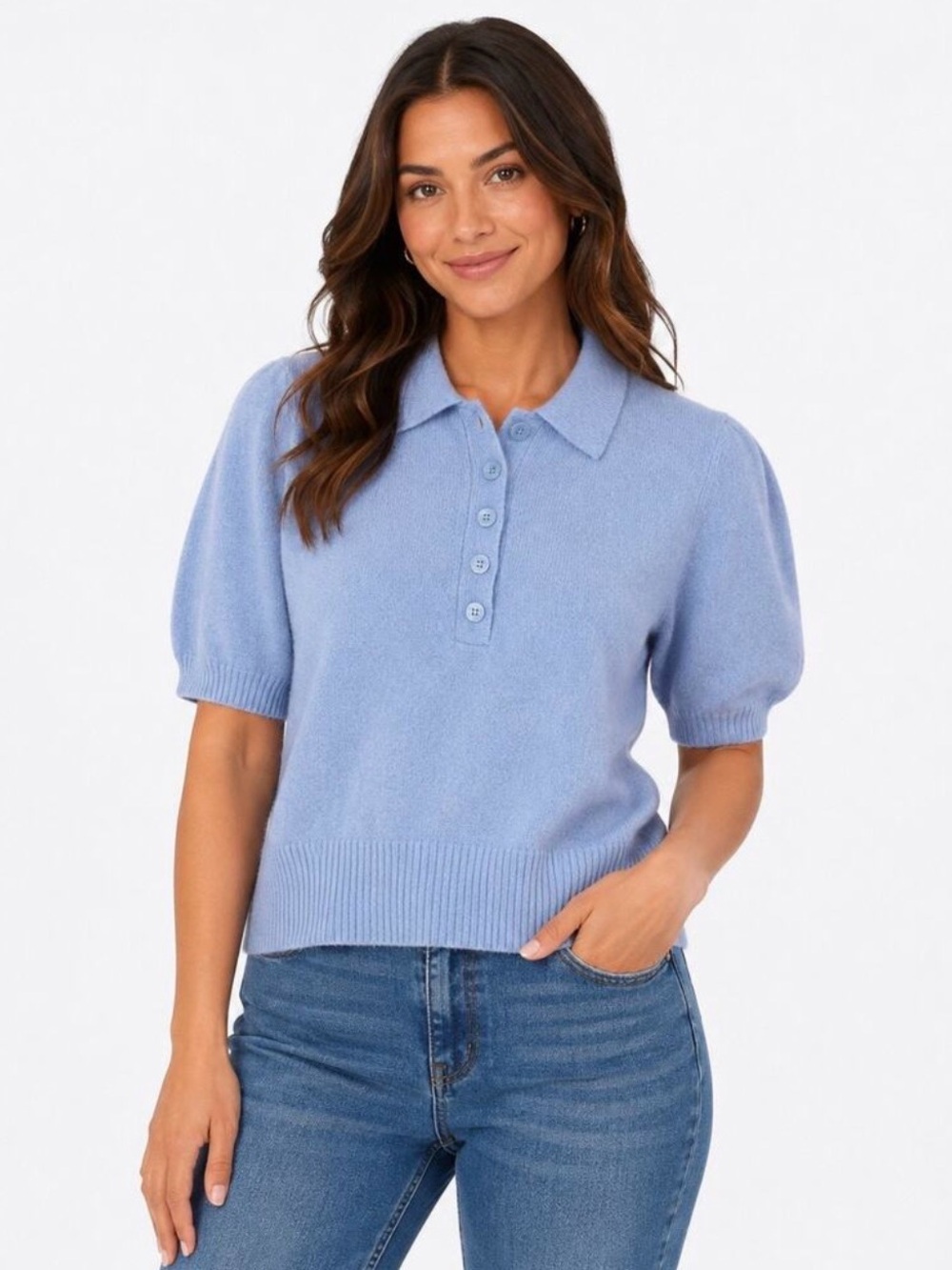 A New Dat Light Blue Puff Sleeve Size Medium